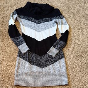 by & by Black and Gray Cowl Neck Sweater Dress